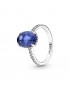 BAGUE HALO SPECTACULAIRE SCINTILLANTE BLEU T52