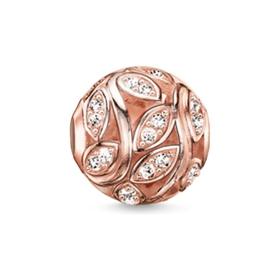 BEAD POUR BRACELET THOMAS SABO FEUILLES OR ROSE