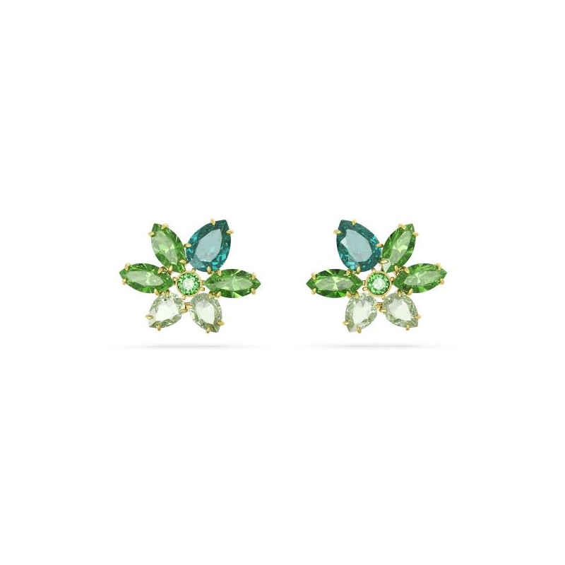 BOUCLES D OREILLES GEMA - DORÉ/VERT