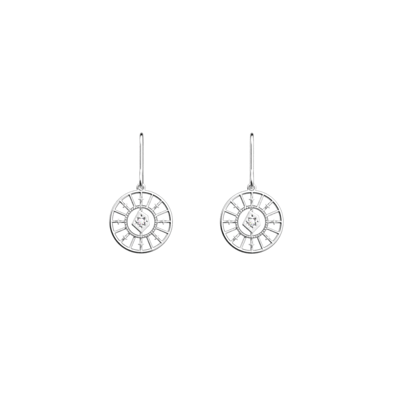 BOUCLES D OREILLES ASTRALE FINITION ARGENTÉE