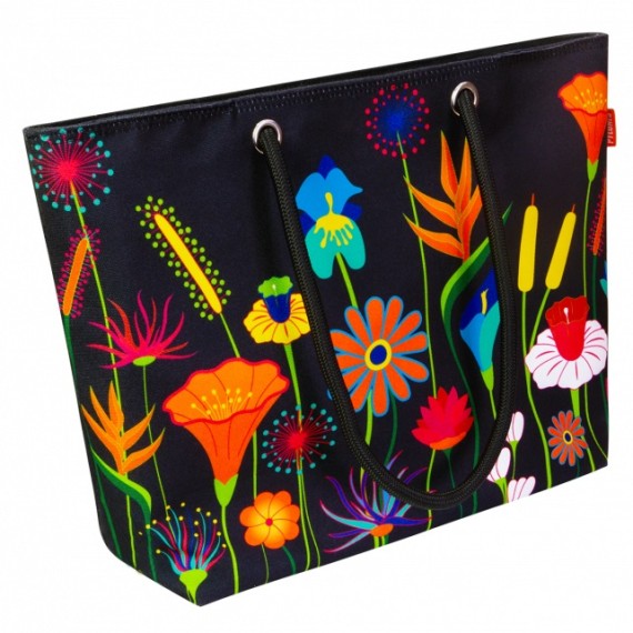 SAC CABAS AVEC ZIP PYLONES - JARDIN FLEURI