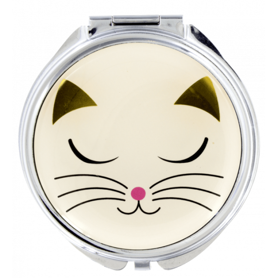 MIROIR DE POCHE ROND PYLONES - WHITE CAT