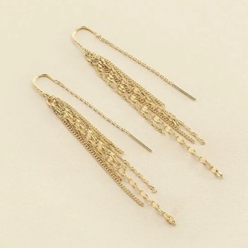 BOUCLES D OREILLES PENDANTES NEBET - DORÉ