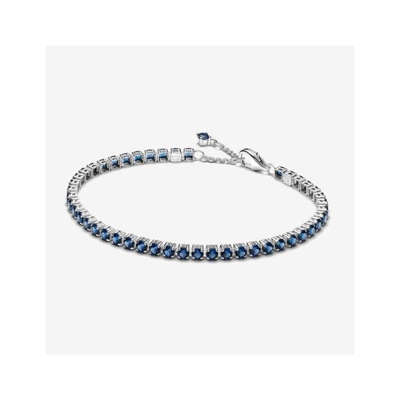 BRACELET RIVIÈRE BLEU SCINTILLANT 18CM