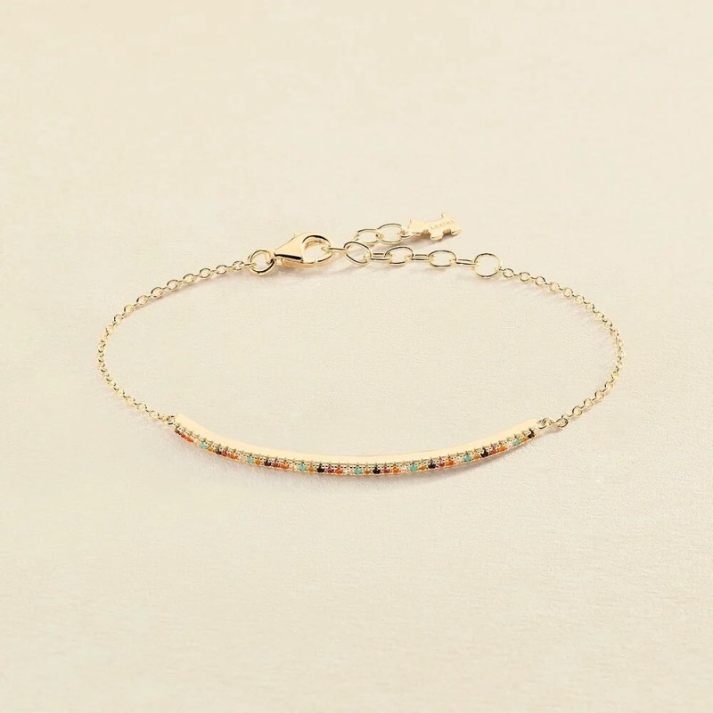 BRACELET RAINBOW - MULTICOLORE/DORÉ