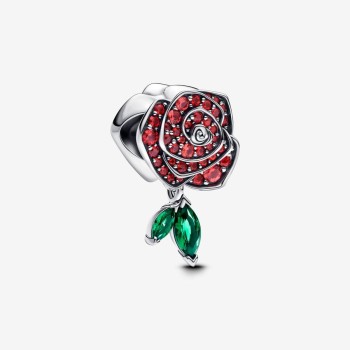 CHARM ROSE ROUGE EN FLEUR SCINTILLANTE